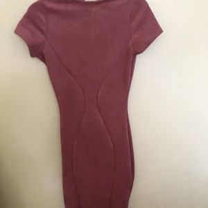 light pink body con dress